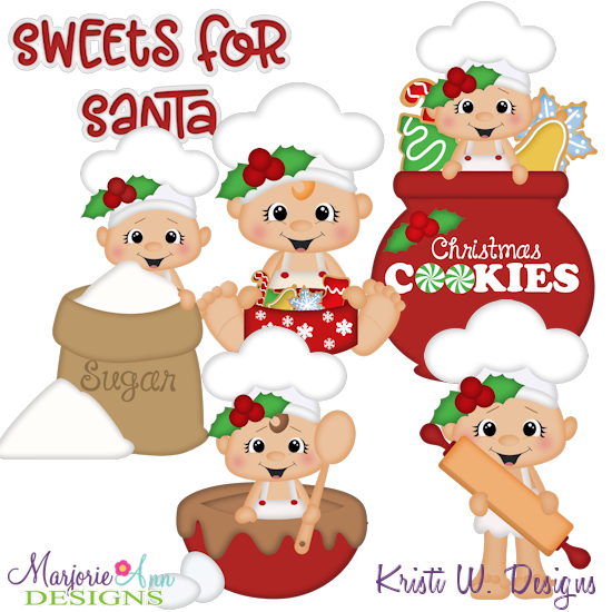 Sweets For Santa-Babies SVG Cutting Files + Clipart - Click Image to Close